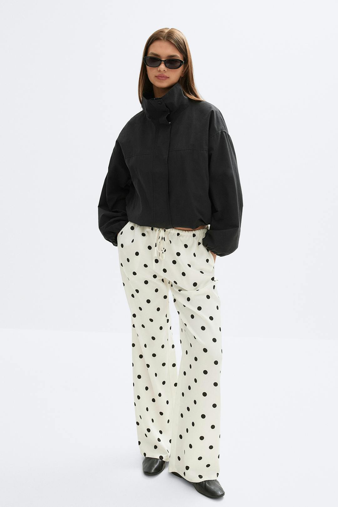 Gina Tricot drawstring satin trousers