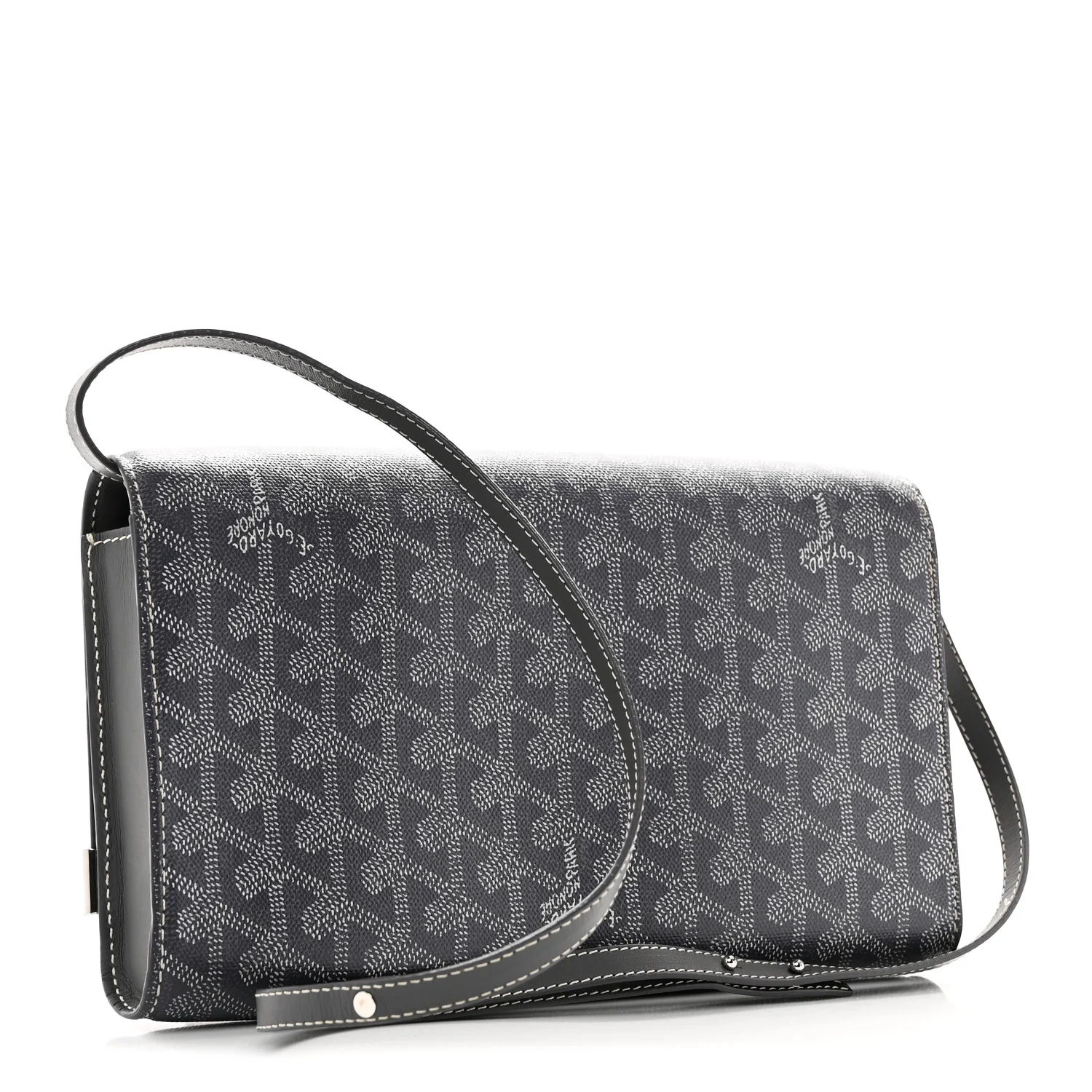 Goyardine Monte Carlo Bois Clutch With Strap Gray - Top Club