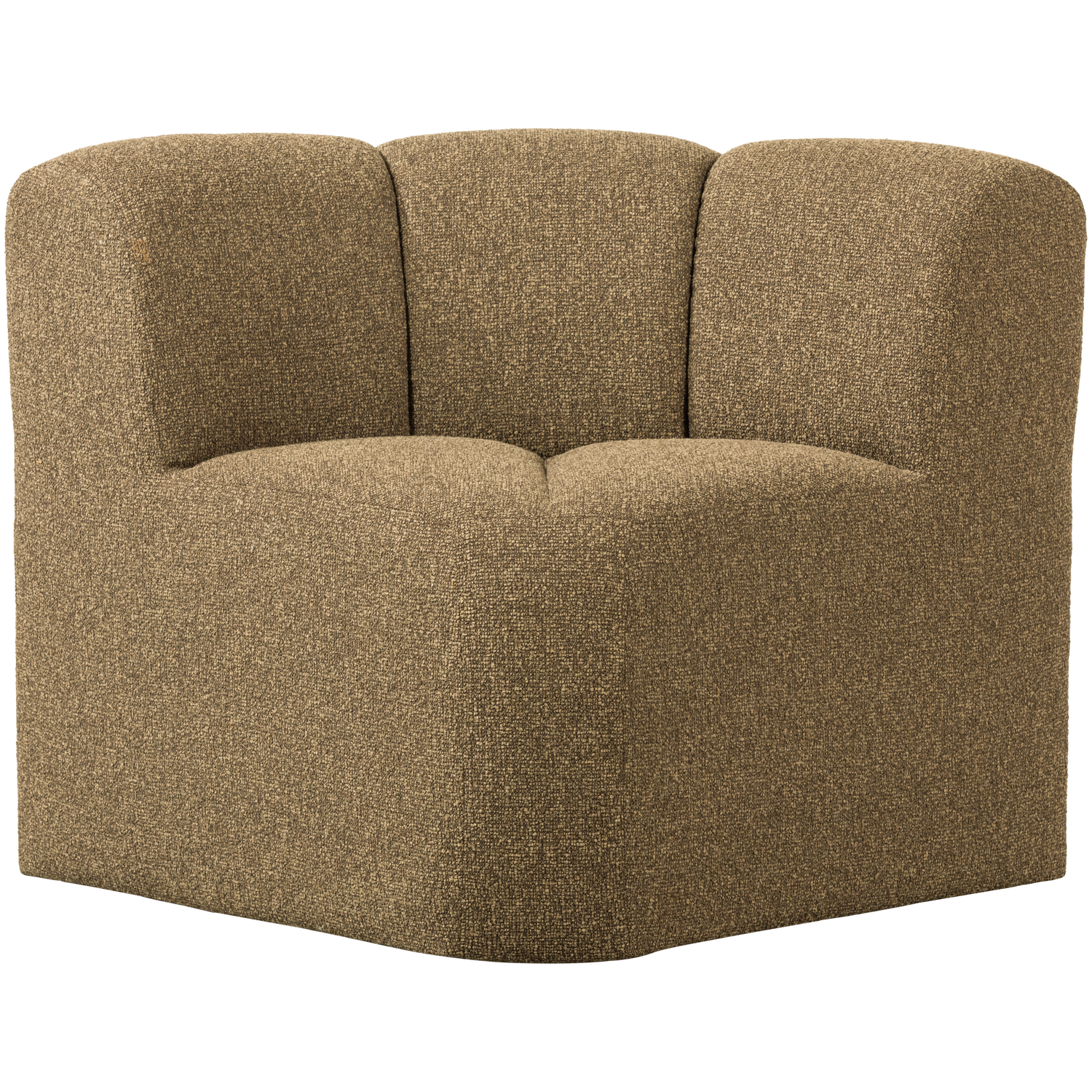 Mojo eetbank hoek met rugleuning boucle geel/bruin melange
