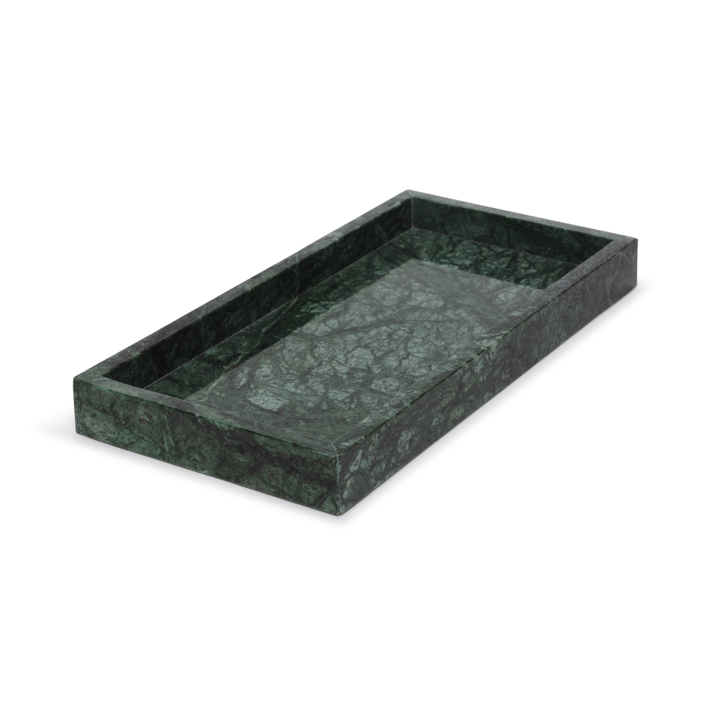 Marmer dienblad met rand tray 15x30cm groen