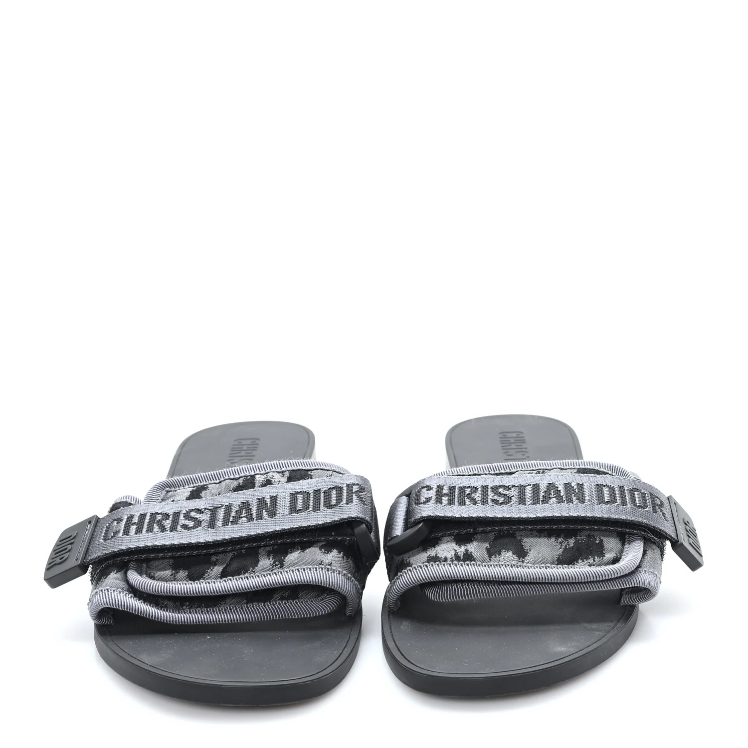 Technical Stretch Fabric Camouflage Dio(r)evolution Slide Sandals 37 Black Grey - Top Club