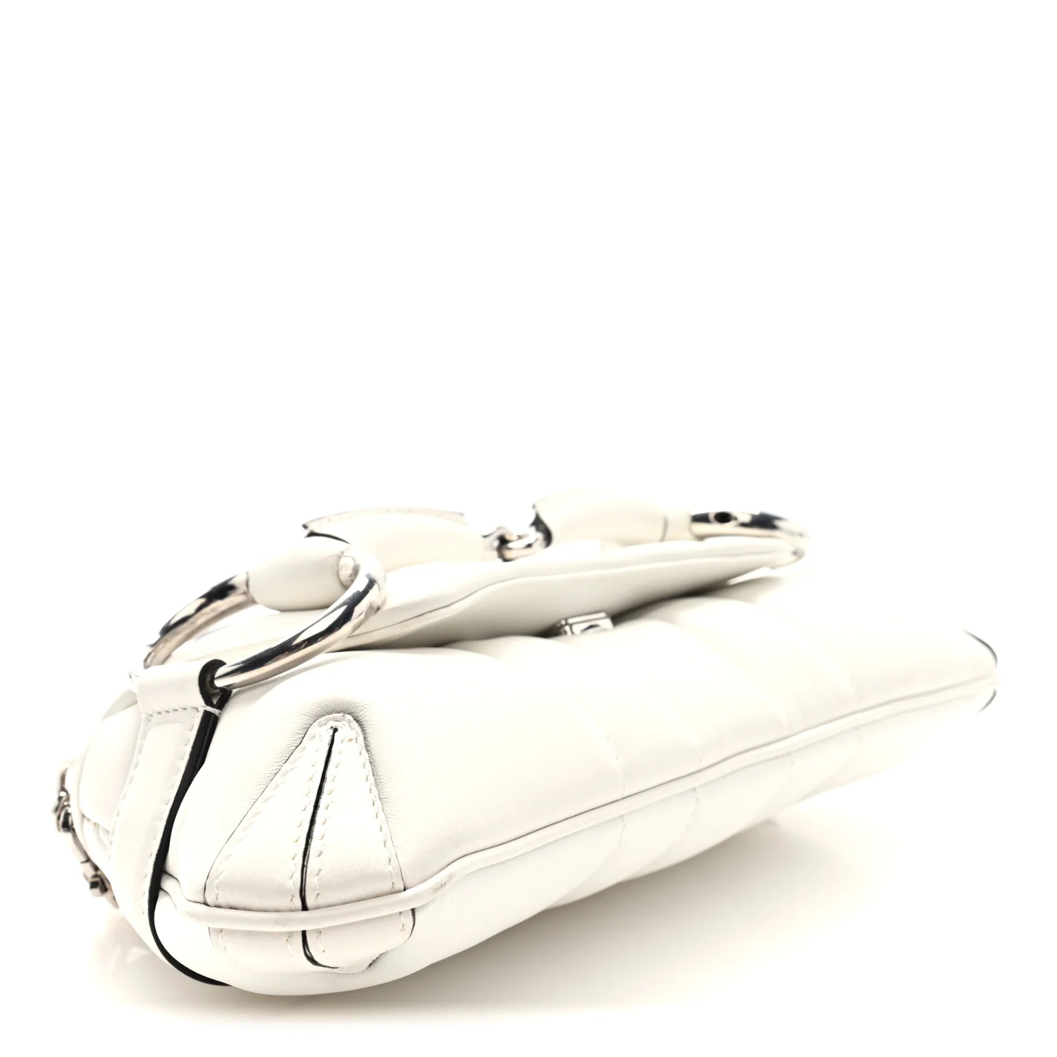Nappa Vertical Matelasse Small Maxi Horsebit Chain Shoulder Bag Great White - Top Club