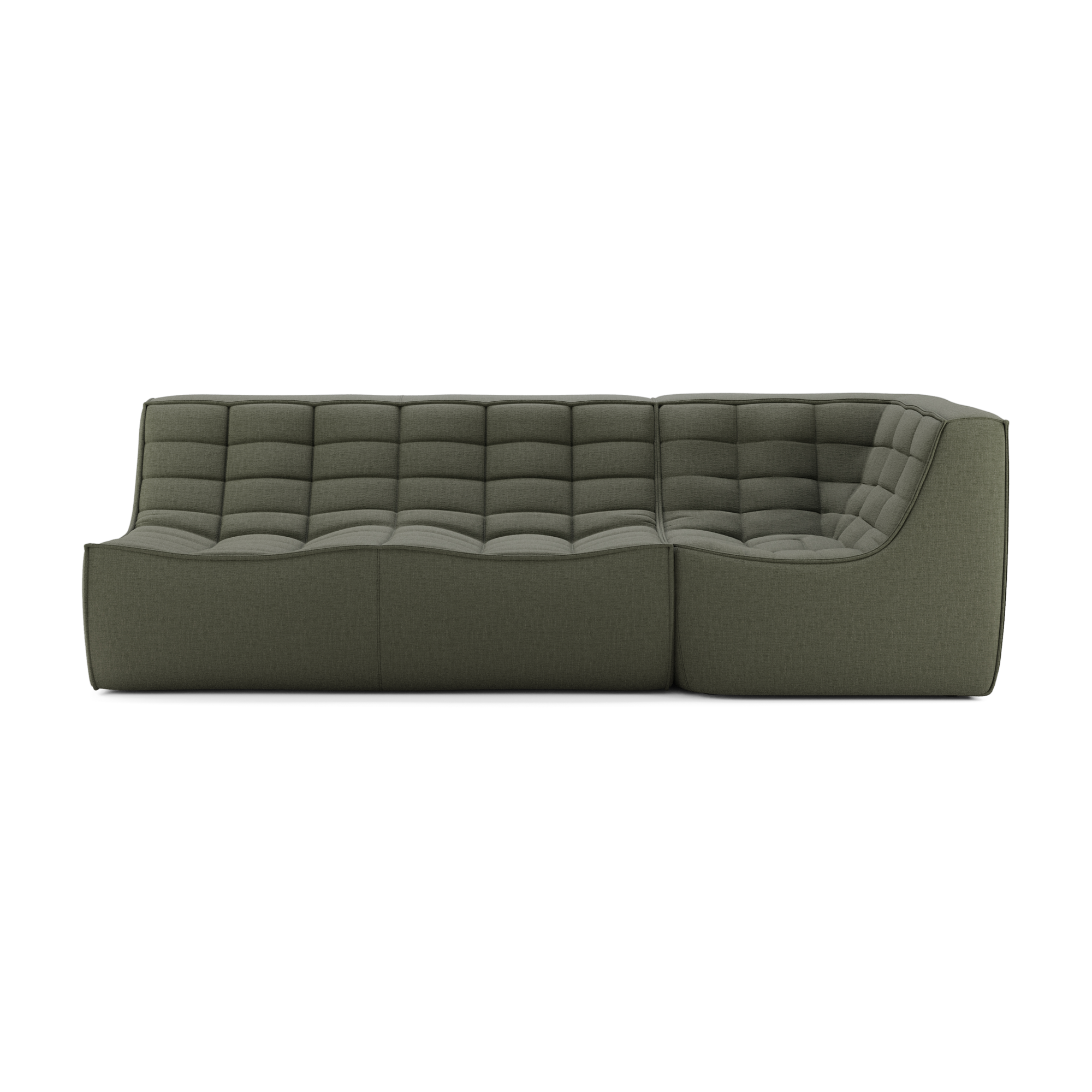 Modulaire bank N701 moss green set 2 seat 90° rechte hoek