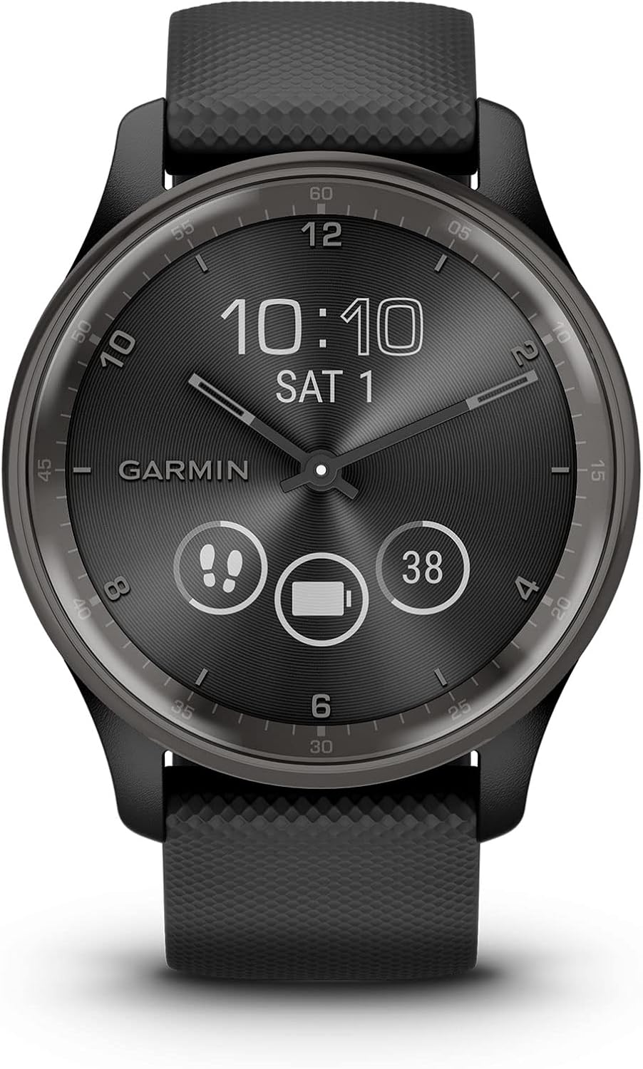 Vívomove Trend, Smartwatch ibrido, Cassa 40mm, Touchscreen LCD e Lancette, Notifiche, Pay, SMS emergenza, Cardio, SpO2, GPS connesso, Monitoraggio 24/7, Sleep Score (Black)