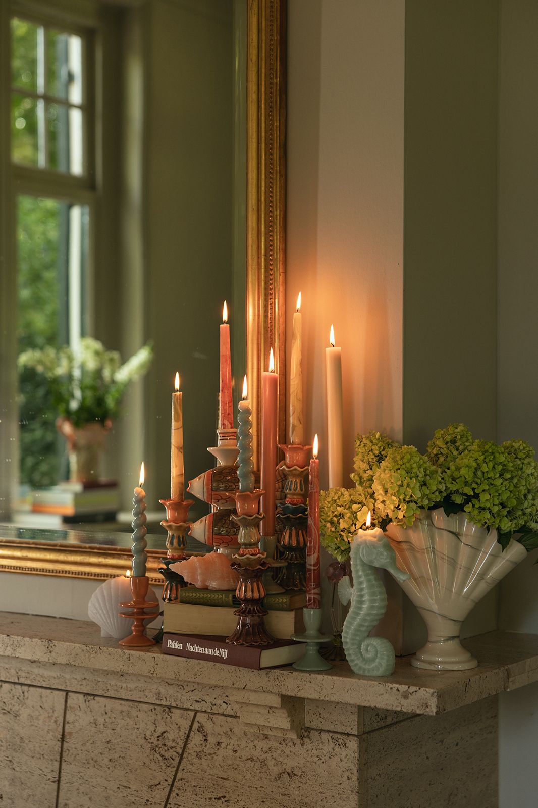 lichtgroene zeepaard kaars