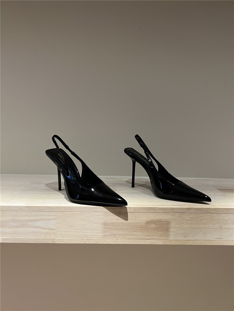 YSL Strap Back Elastic Pointed Toe High Heel Sandals - Sneaker Replica Workshop