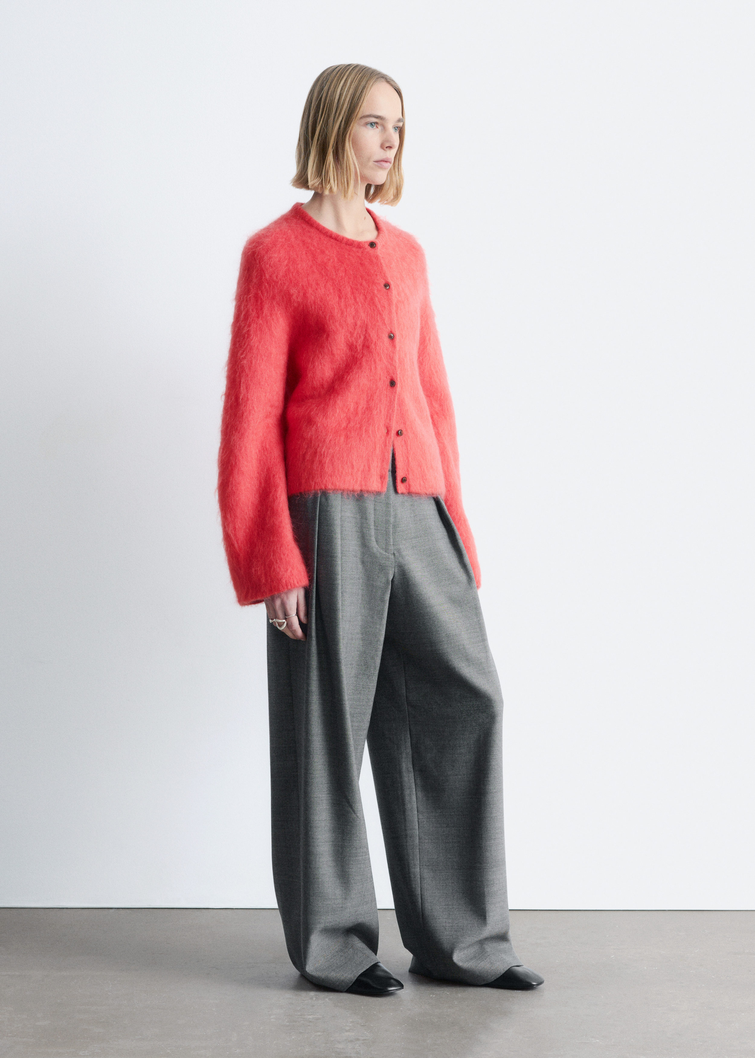 & Other Stories BRUSHED MOHAIR-BLEND CARDIGAN