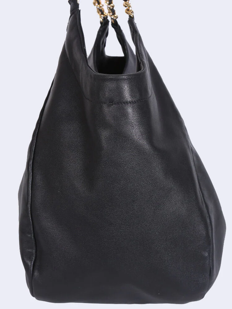 PRADA Vitello Soft Chain Handle Shoulder Bag Nero 48 x 33 x 20cm - Top Club