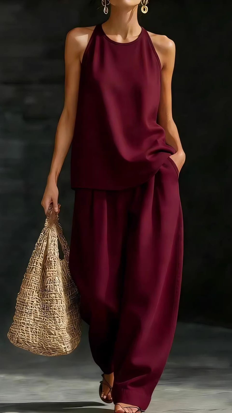 Women's Round-Neck Sleeveless Stylish Casual Set - Nordfashionstorm - Women's Clothing, Fashion for You - Nordfashionstorm.com