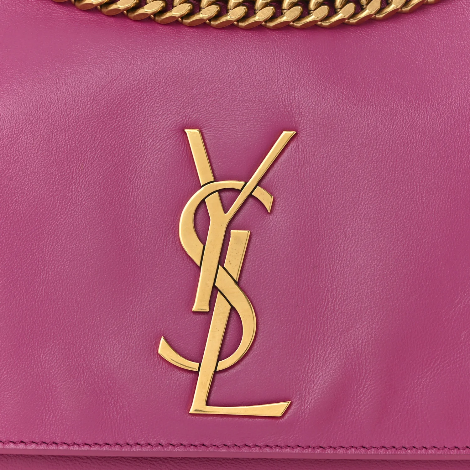 Smooth Calfskin Suede Medium Reversible Monogram Kate Satchel Rose Rubis - Top Club