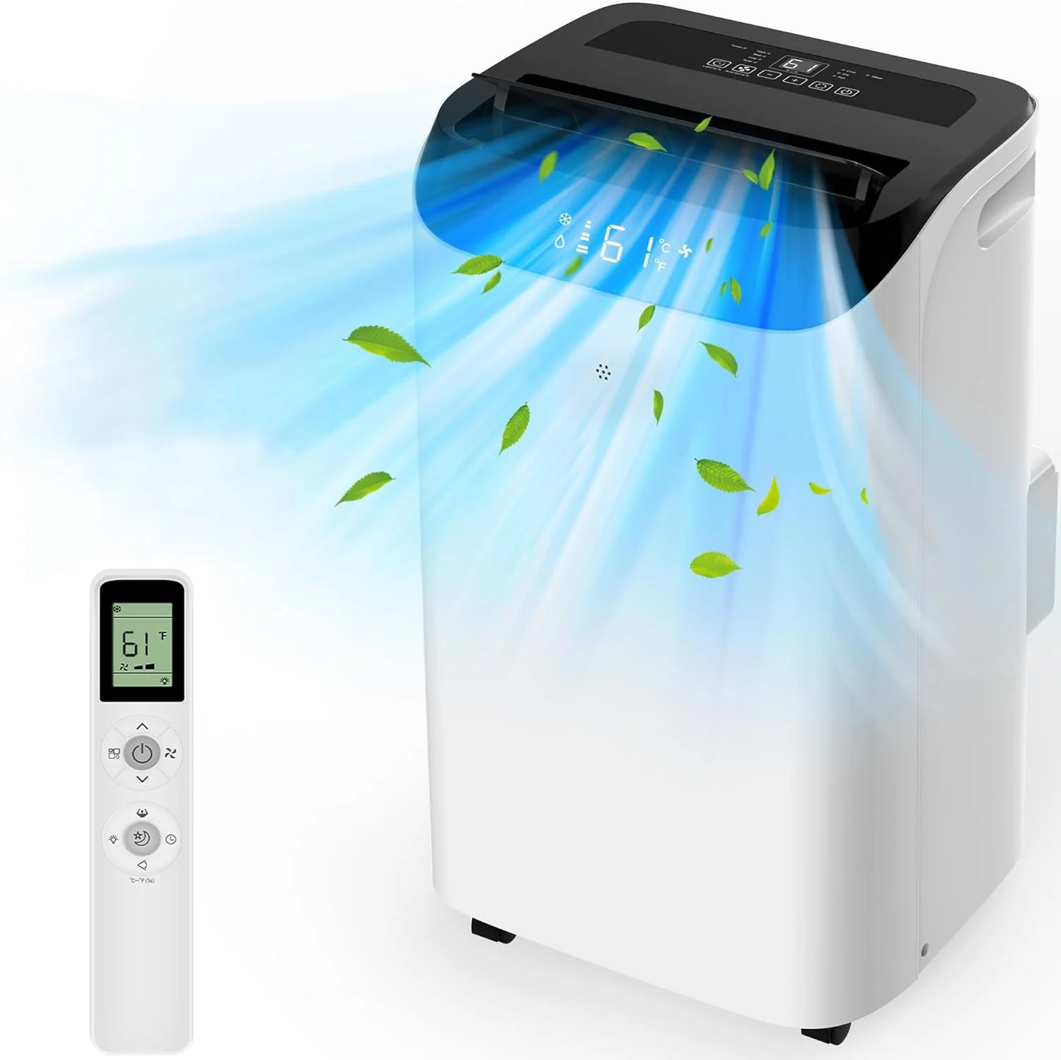 Inverter 16000BTU Portable Air Conditioners with Remote, Free Stand Cooling Portable AC Unit for Room up to 800 sq.ft, with Dehumidifier & Fan, Dual Hose, Quiet Sleep Mode(42dB), Windows Kit