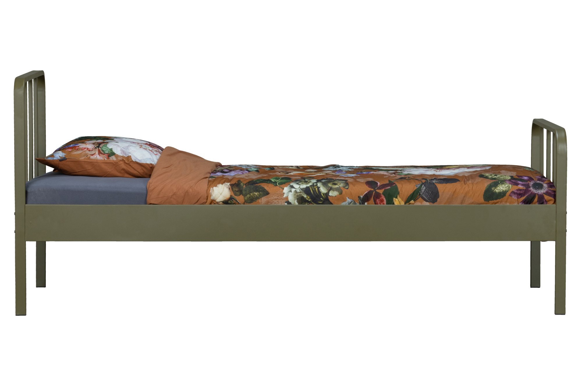 WOOOD bed Mees 90x200 cm Mees bed metaal 90x200 cm army