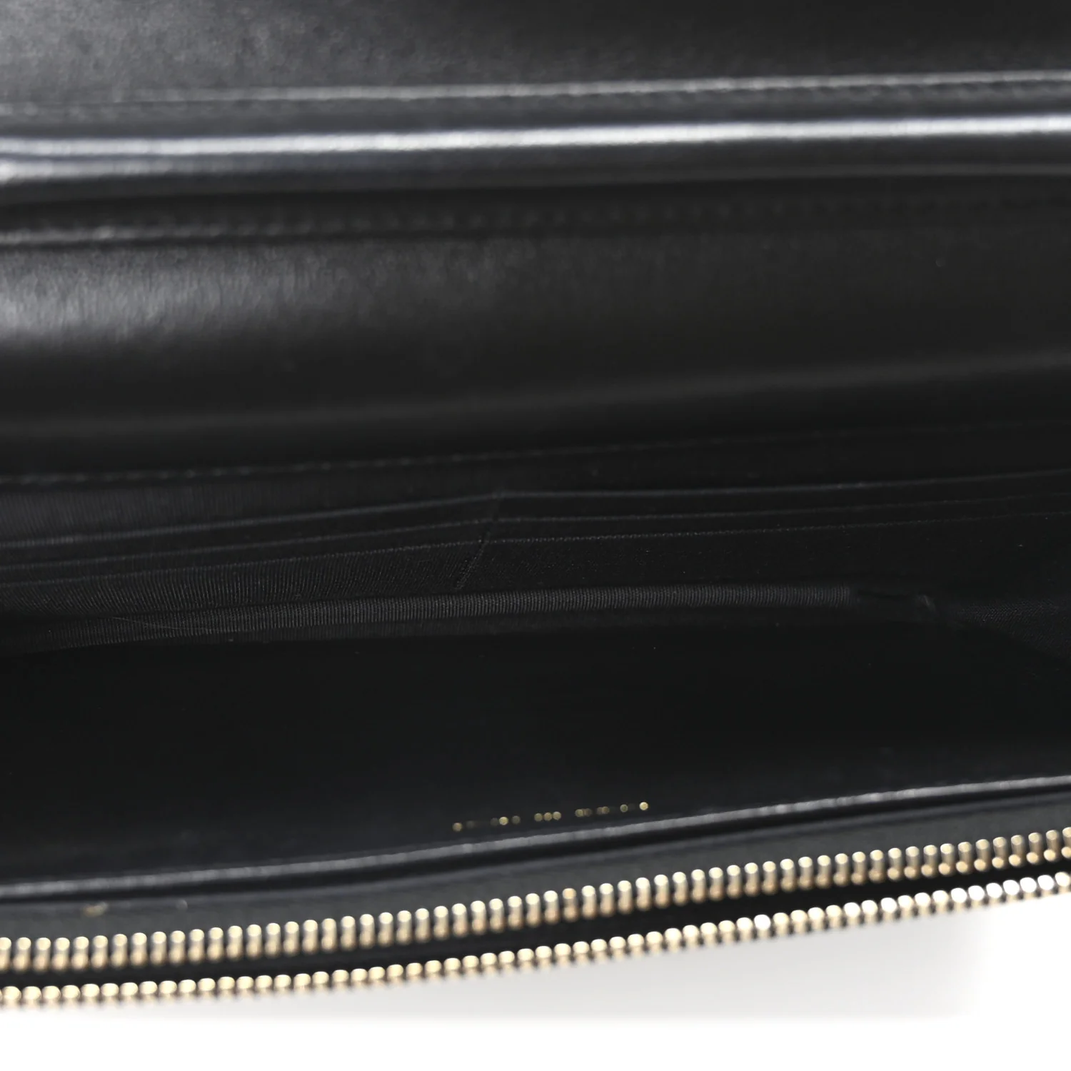 Lambskin Quilted Golden Class Wallet on Chain WOC Black - Top Club