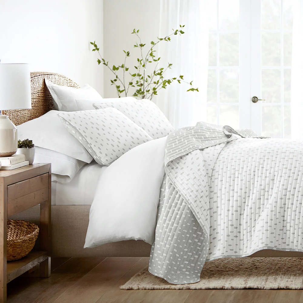 Painted Dots Reversible Quilted Coverlet Set (Sale)