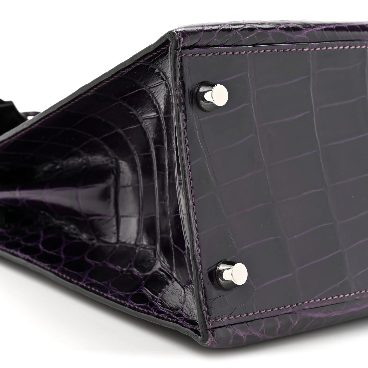 Shiny Niloticus Crocodile Kelly Sellier 28 Amethyst - Top Club