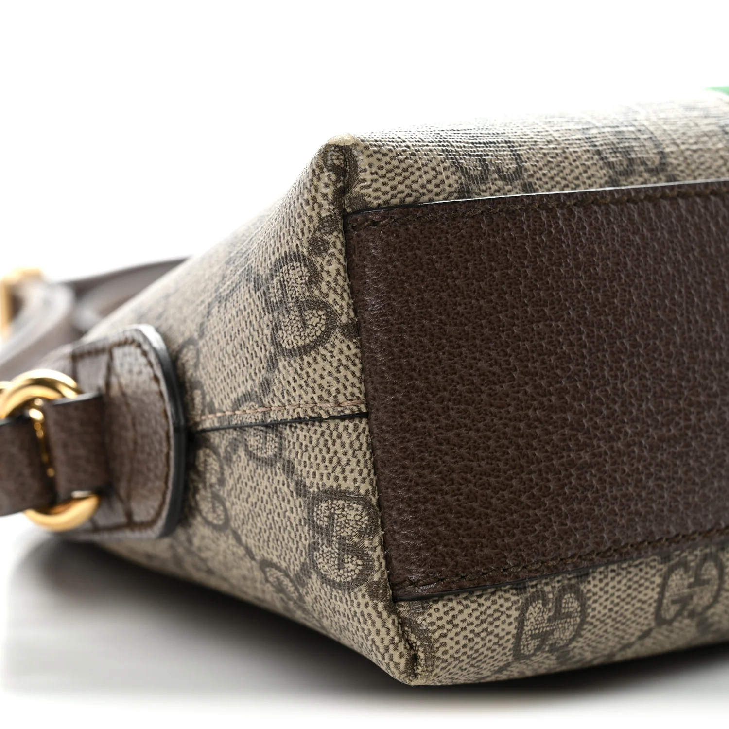 GG Supreme Monogram Textured Dollar Calfskin Web Small Ophidia Dome Shoulder Bag Beige Ebony New Acero - Top Club