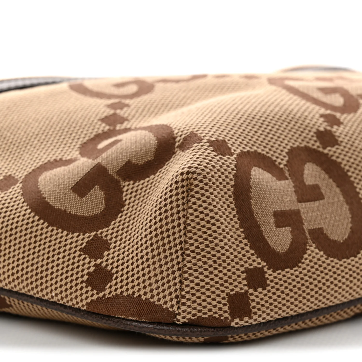 Monogram Jumbo GG Textured Dollar Calfskin Web Belt Bag Camel Ebony New Acero - Top Club