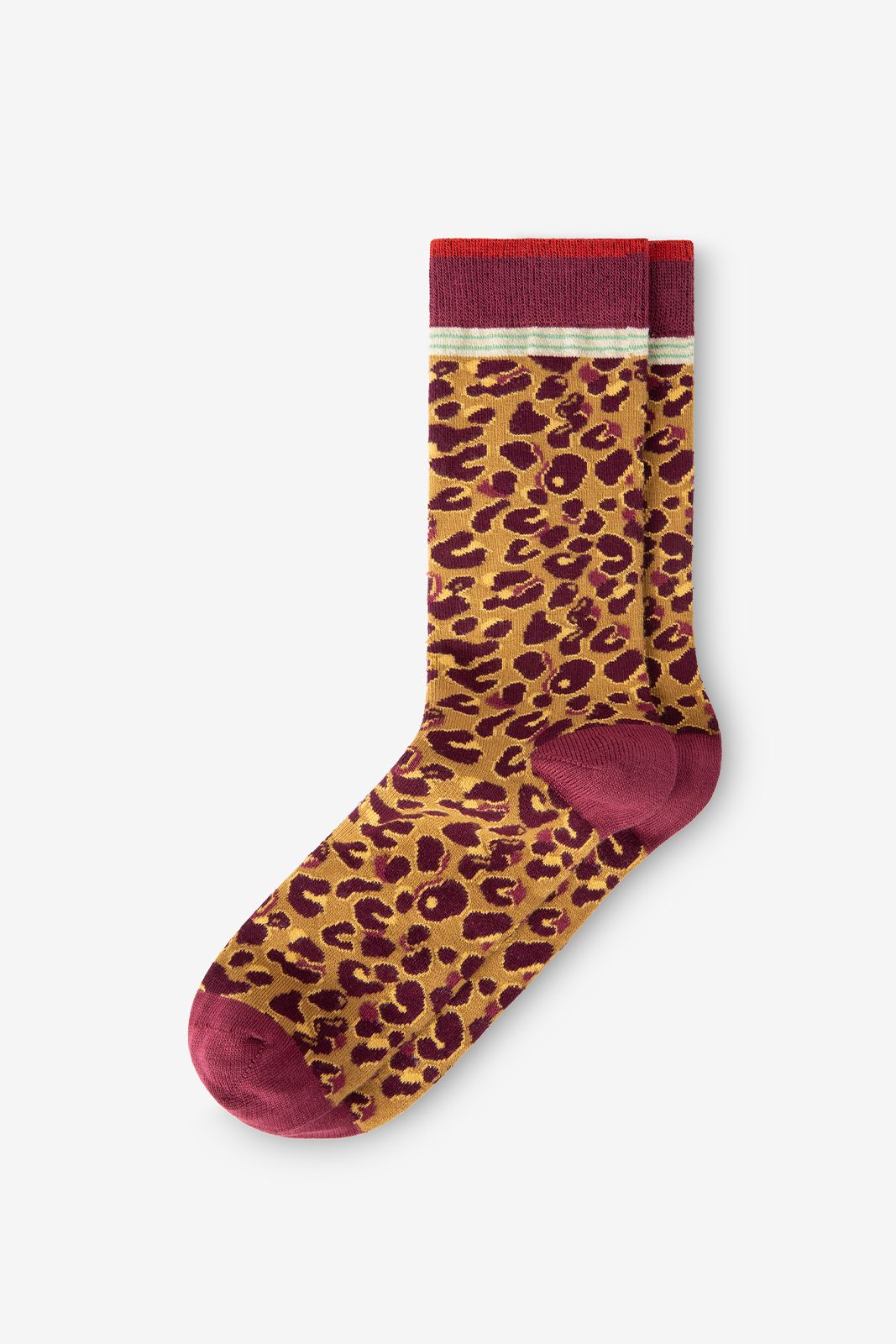 Groene sokken met leopard print