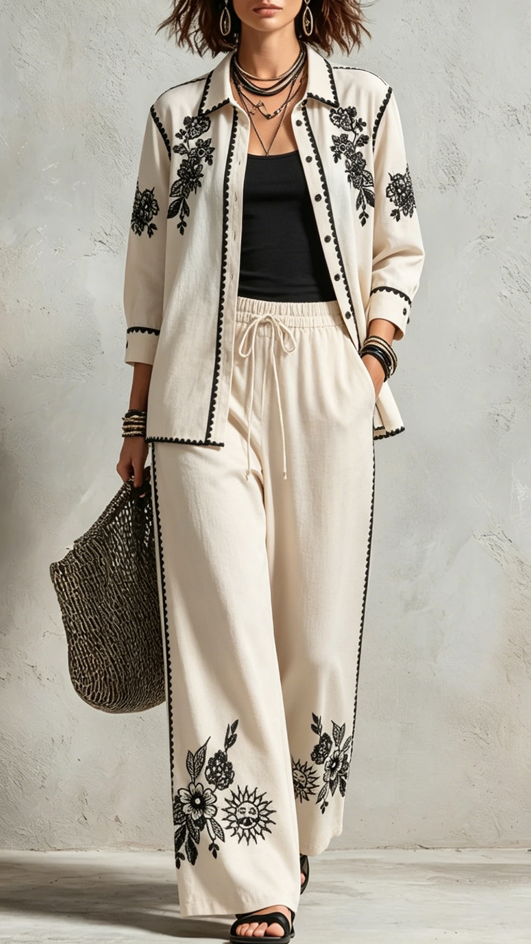 Women's Cotton-Blend Printed Co-Ord Set - Nordfashionstorm - Women's Clothing, Fashion for You - Nordfashionstorm.com