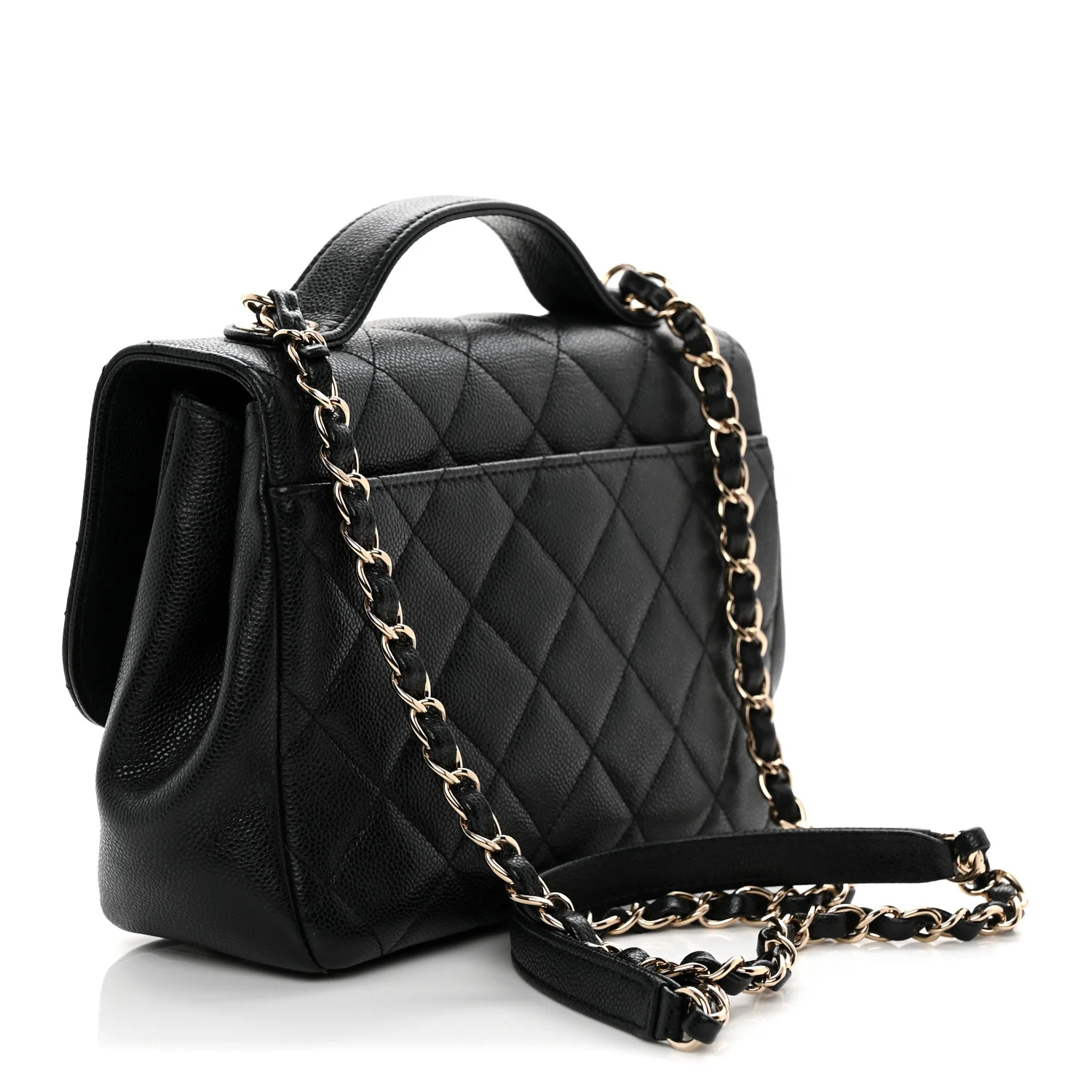 Caviar Quilted Medium Business Affinity Flap Black - Top Club