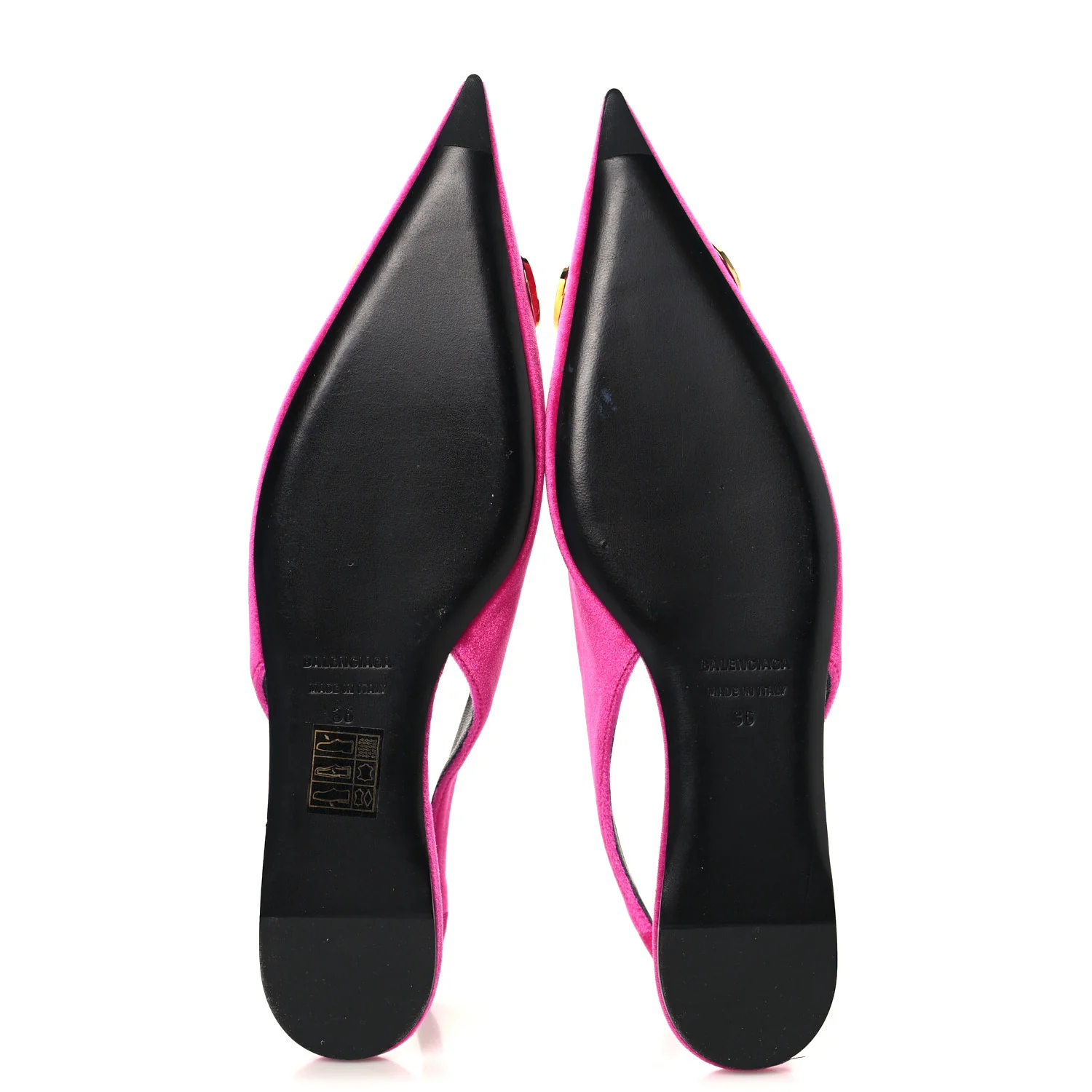 Velvet BB Knife Pointy Toe Slingback Flats 35 Pink - Top Club