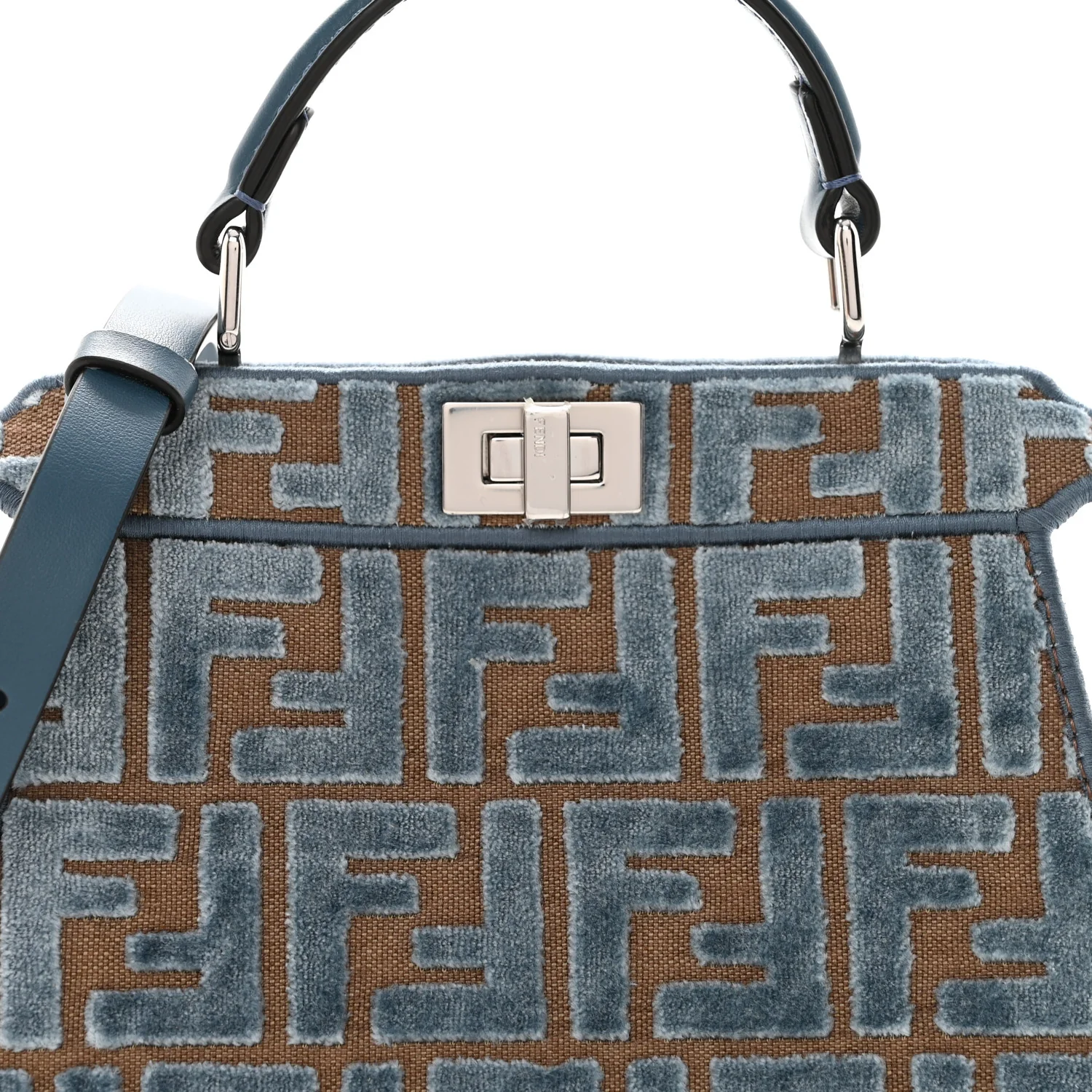 Velvet Jacquard FF Small Peekaboo I SEE U Satchel Anice - Top Club