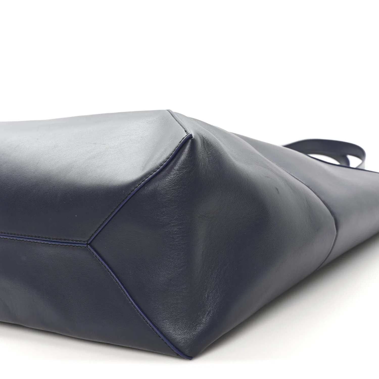 Shiny Calfskin Large Puzzle Fold Tote Abyss Blue - Top Club