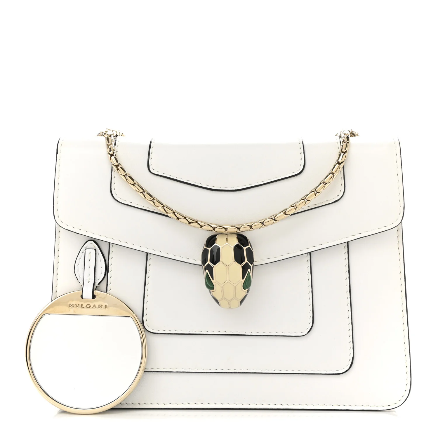 Calfskin Small Serpenti Forever Crossbody Bag White Agate - Top Club