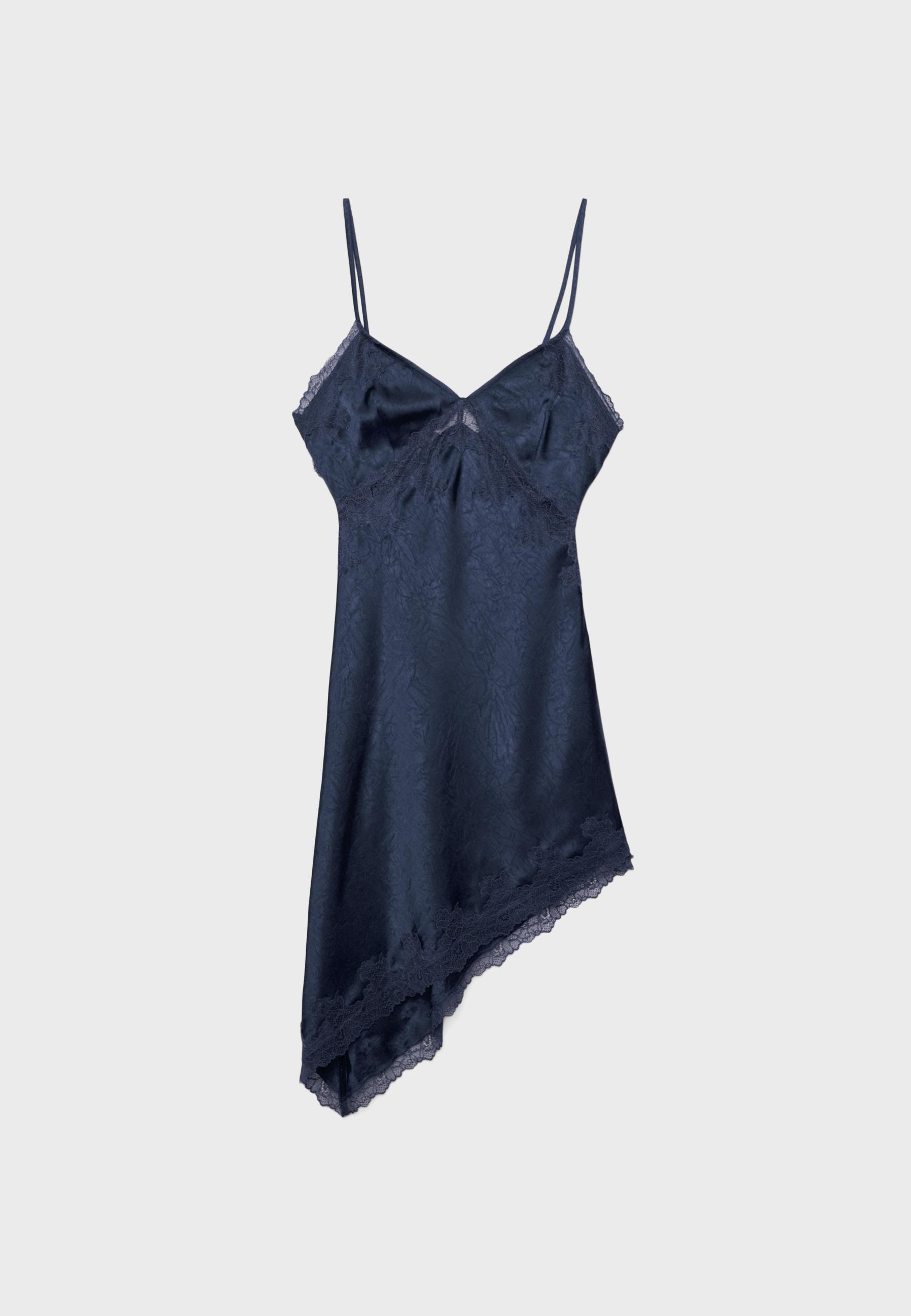SHORT ASYMMETRIC SATIN DRESS