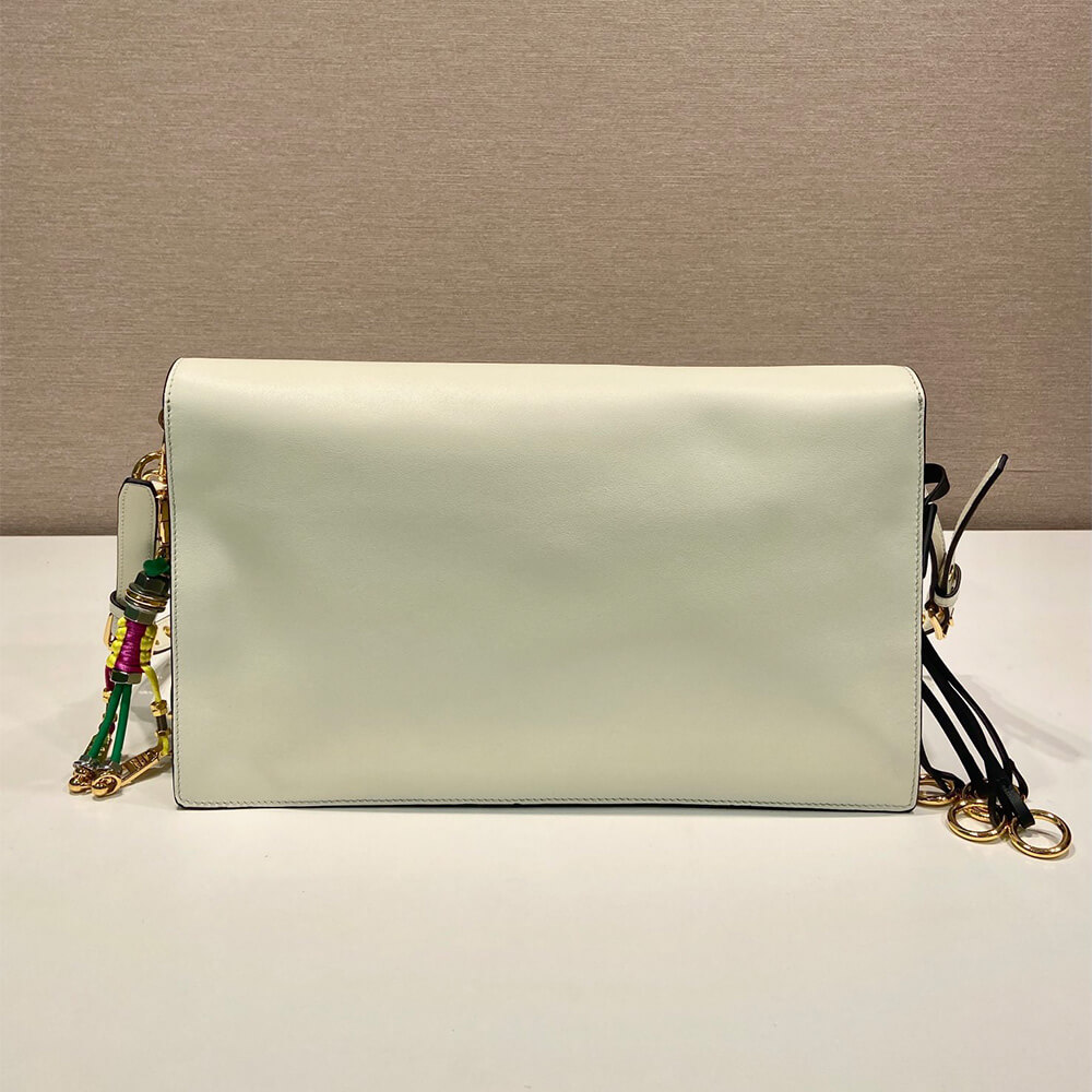 Prada Soft Sound large leather shoulder bag with charms(high-end grade) - Top Club