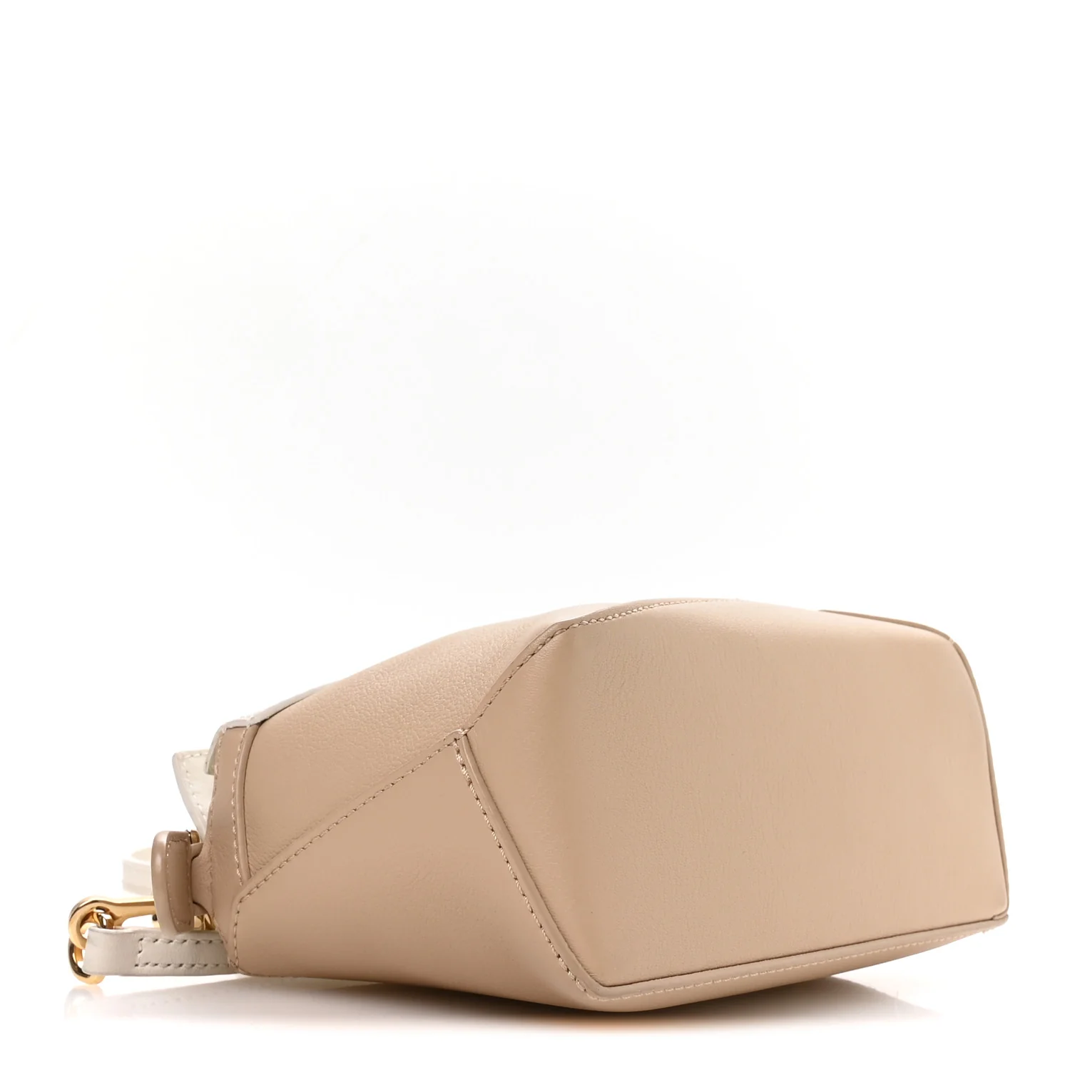 Calfskin Mini Puzzle Edge Bag Soft White Paper Craft - Top Club