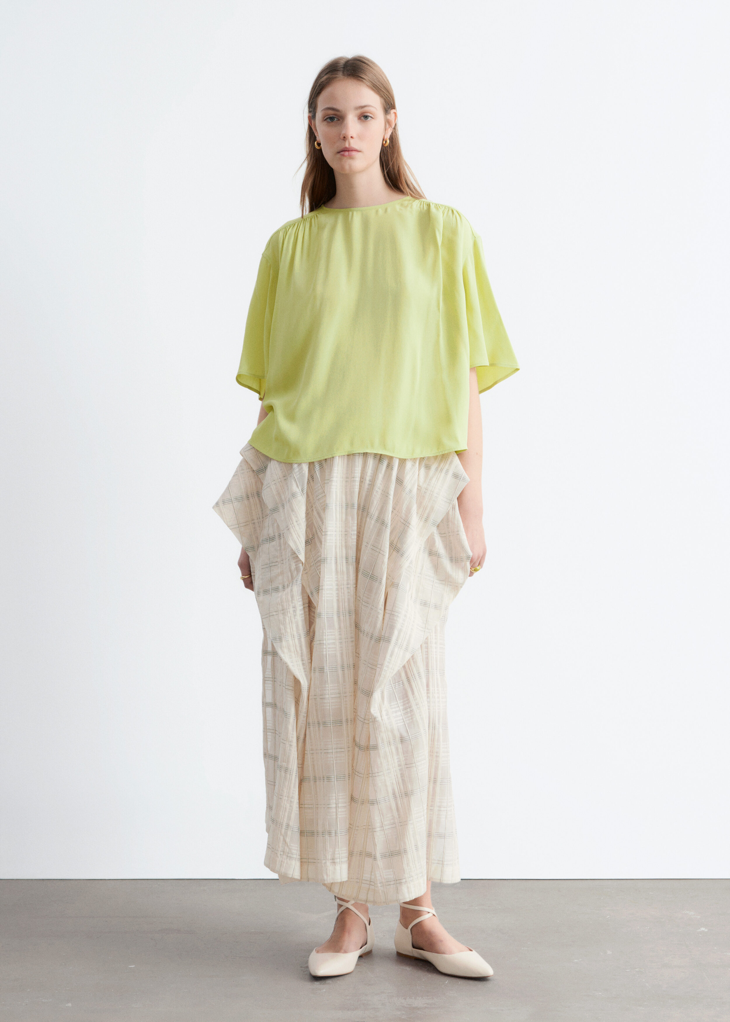 & Other Stories GATHERED CREPE BLOUSE