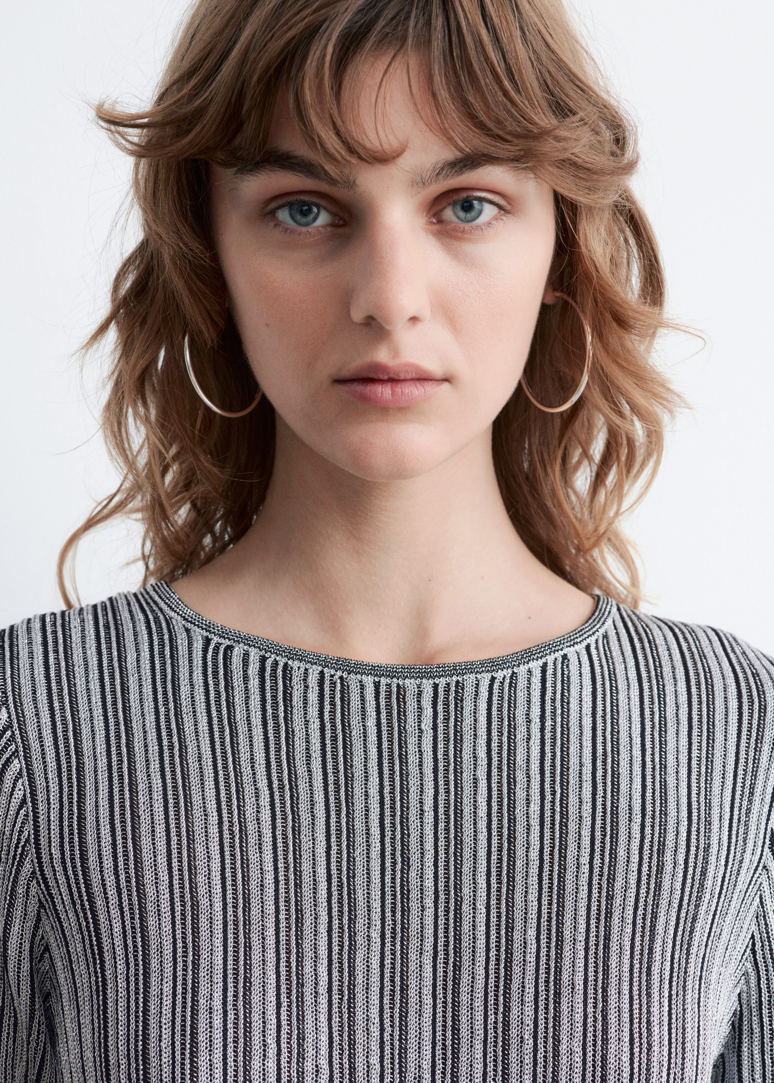 & Other Stories LONG-SLEEVE RIB-KNIT MINI DRESS