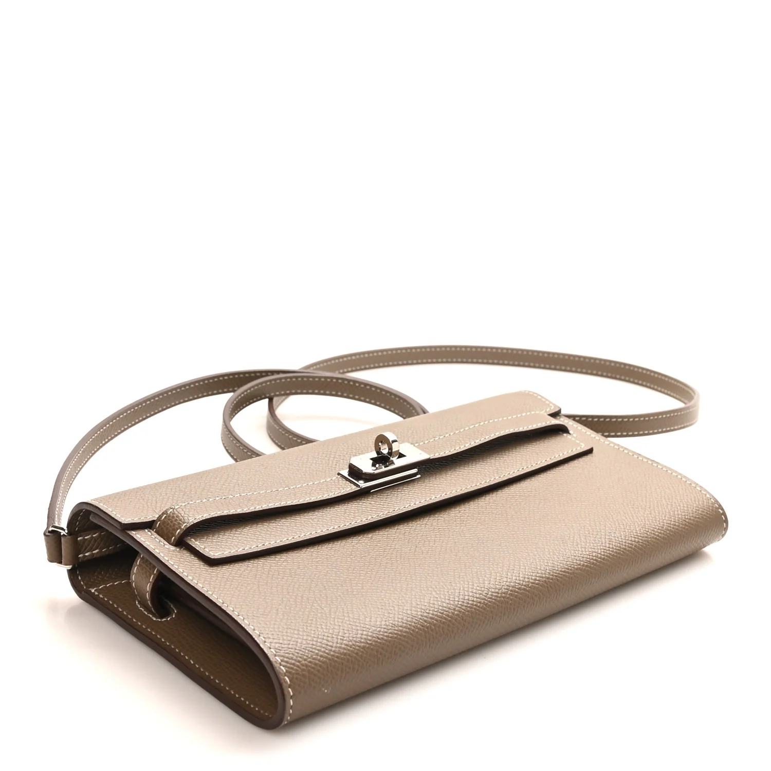 Epsom Kelly Wallet To Go Etoupe - Top Club