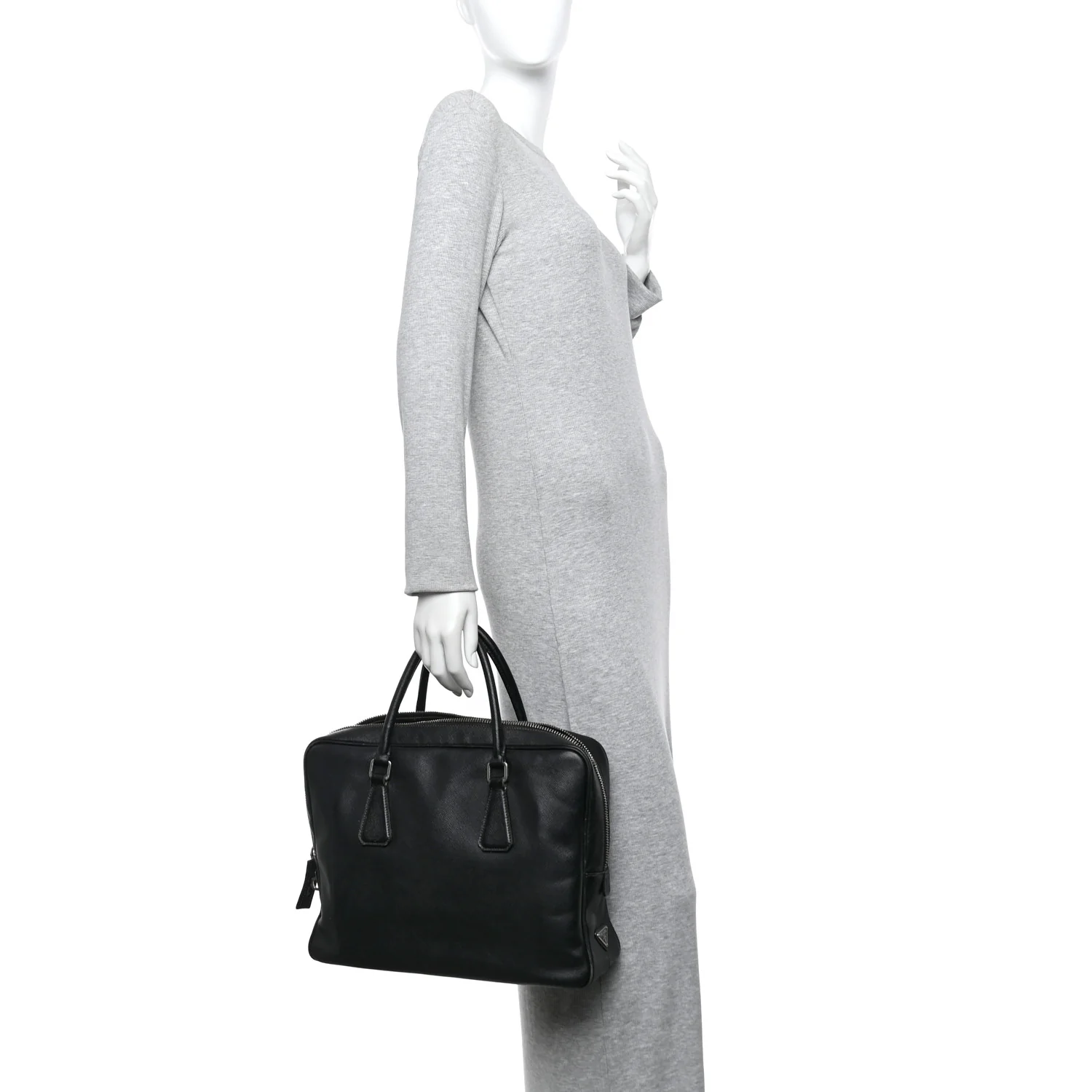 Saffiano Travel Briefcase Black