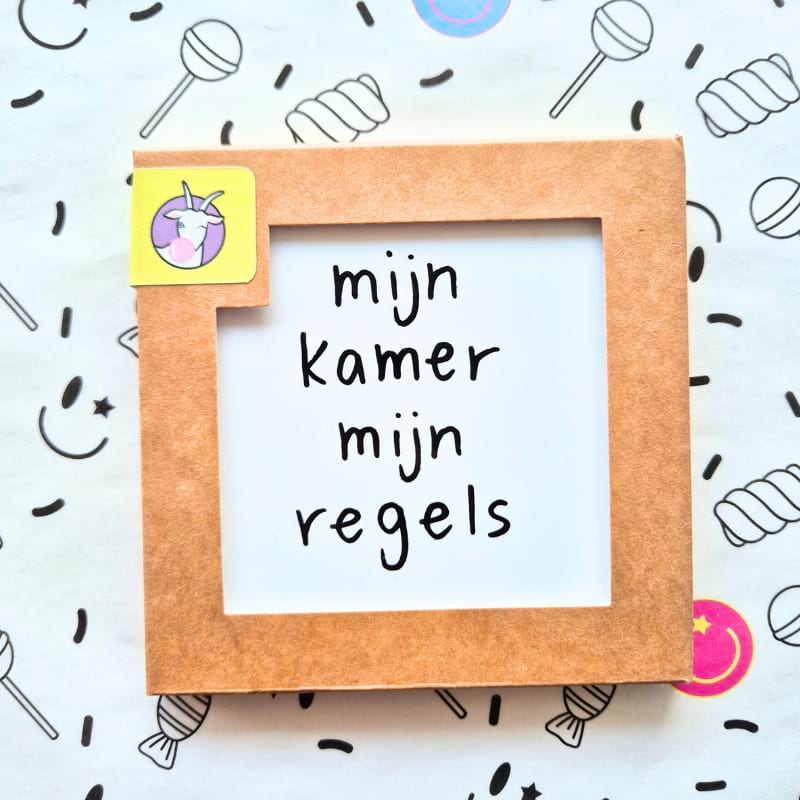 Wandtegel Mijn kamer, mijn regels