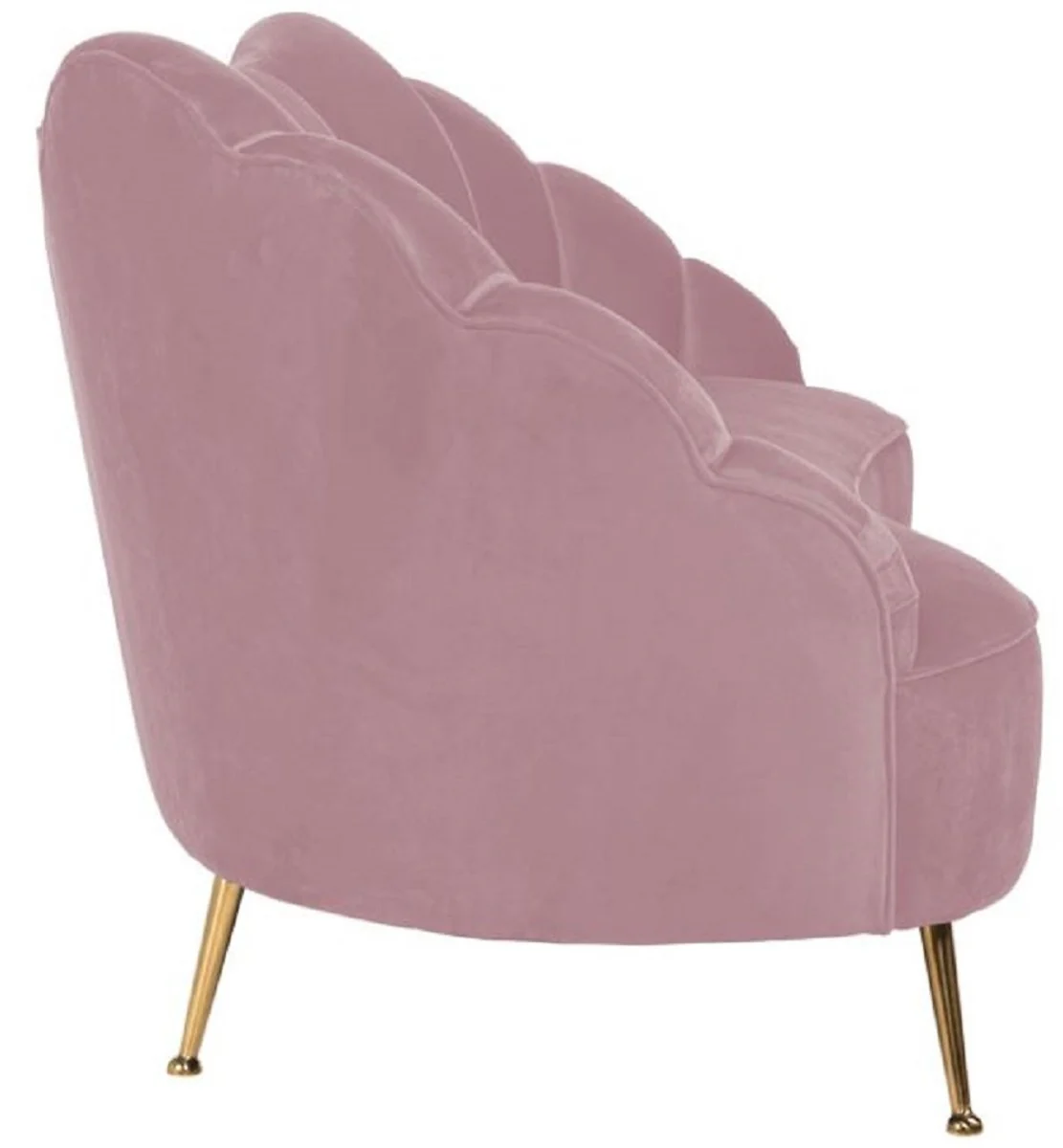 Luxury velvet sofa pink / gold 230 x 94 x H. 90 cm - living room sofa with elegant velvet fabric - living room furniture - luxury furniture - living room furnishings - luxury furnishings