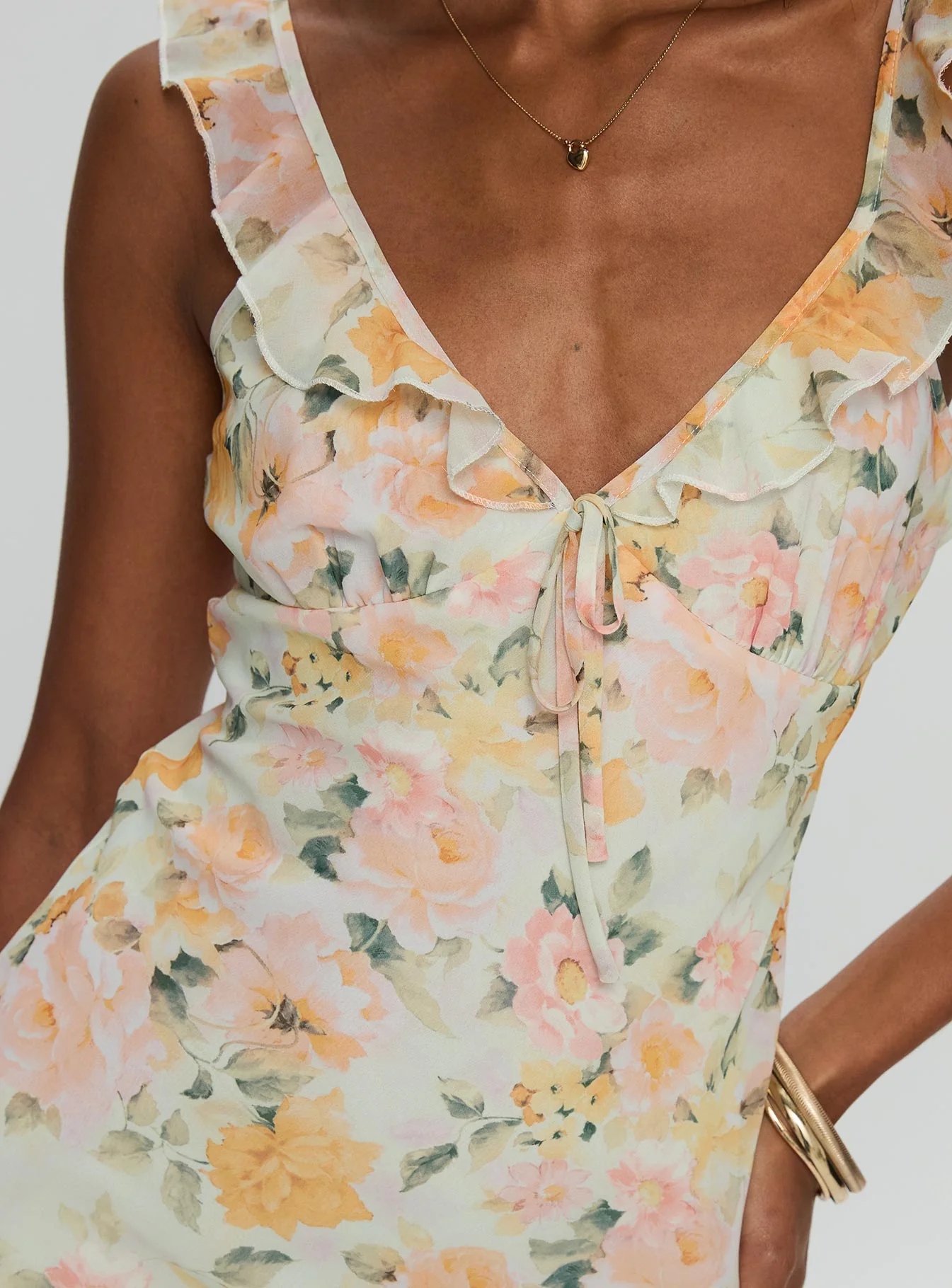 On A Wave Frill Detail Maxi Dress Multi