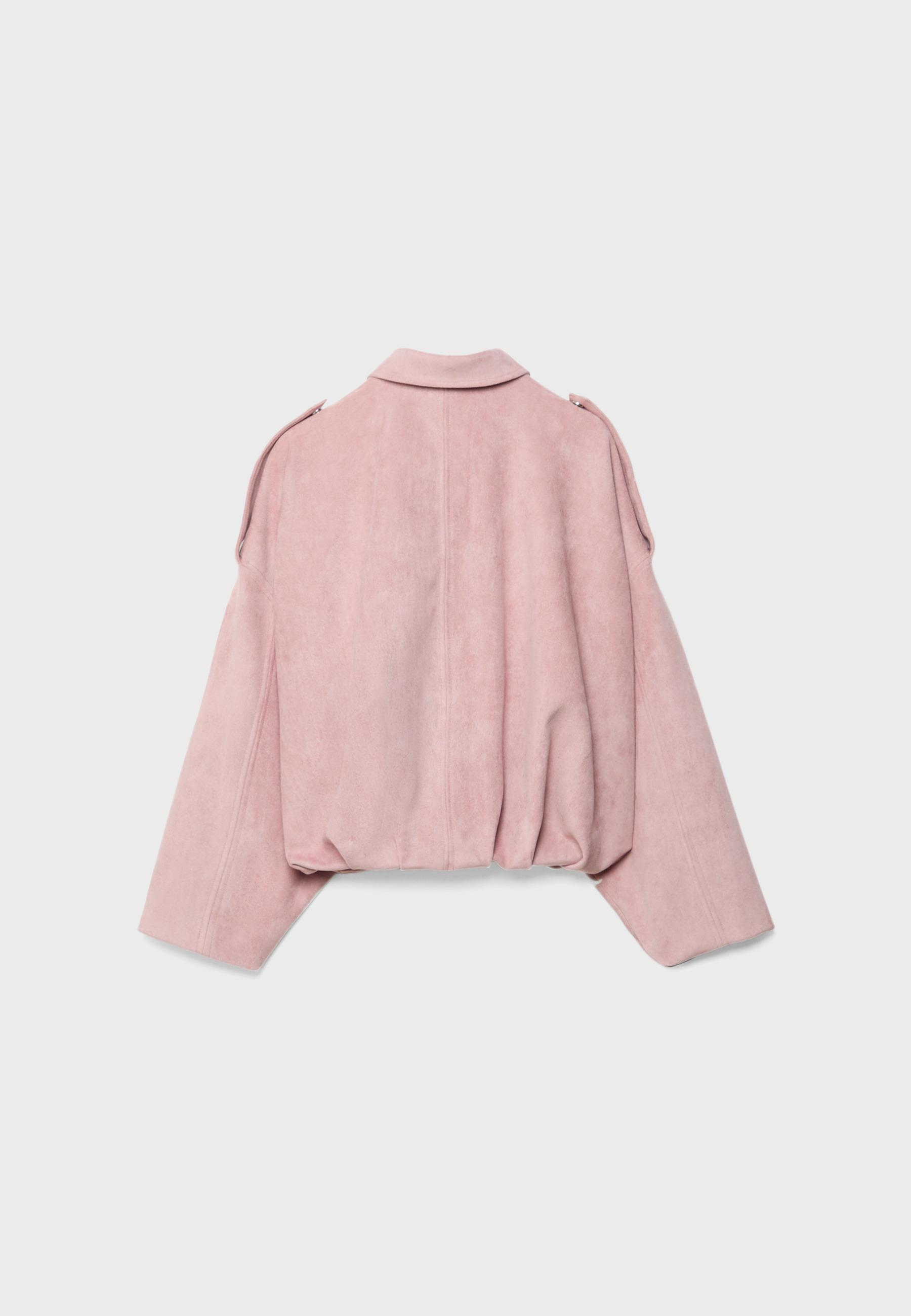 FAUX SUEDE BOMBER JACKET