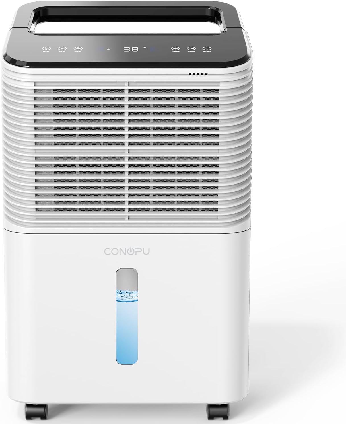 CONOPU Deumidificatore elettrico ultra silenzioso, 16 l/giorno, controllo centralizzato, modalità auto, indicatore di umidità, timer 24 ore, deumidificatore per cantina, più efficiente