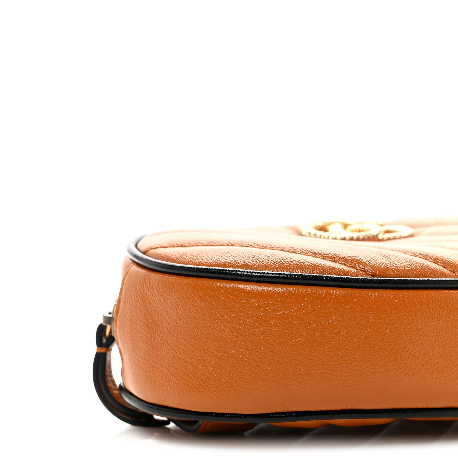 Vintage Effect Calfskin Matelasse Diagonal Torchon GG Marmont Belt Bag 95 38 Cognac - Top Club