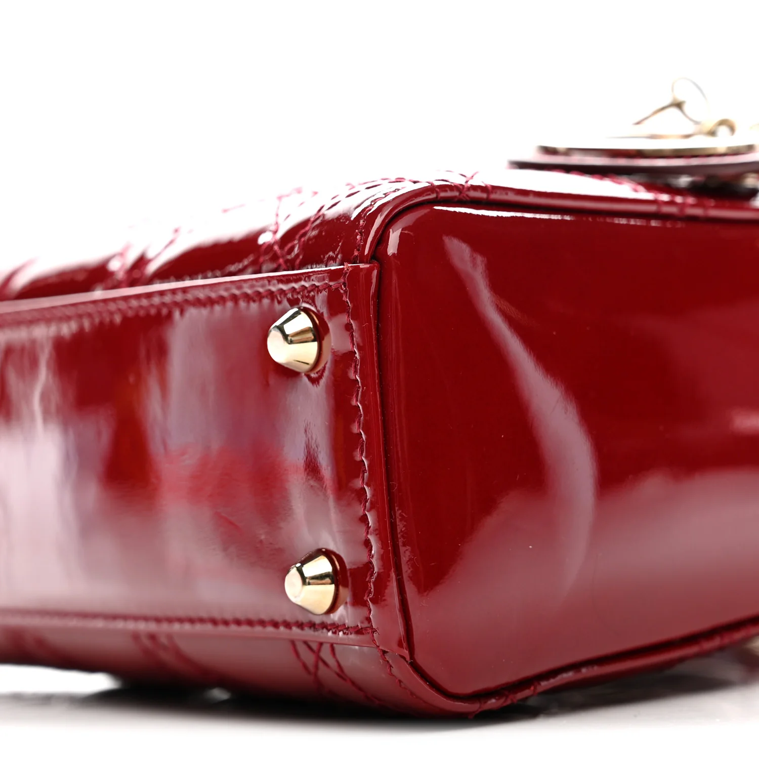 Patent Cannage Mini Lady Dior Red - Top Club
