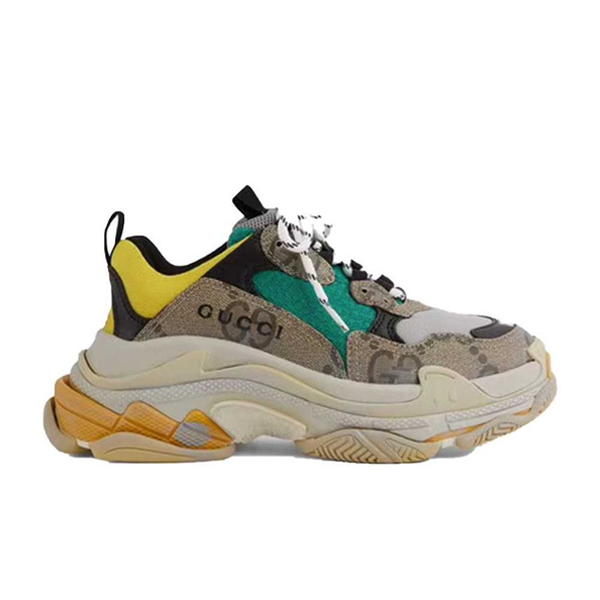 GUCCI X BALENCIAGA THE HACKER PROJECT TRIPLE S BEIGE GREEN YELLOW   GCC074 - Sneaker Replica Workshop