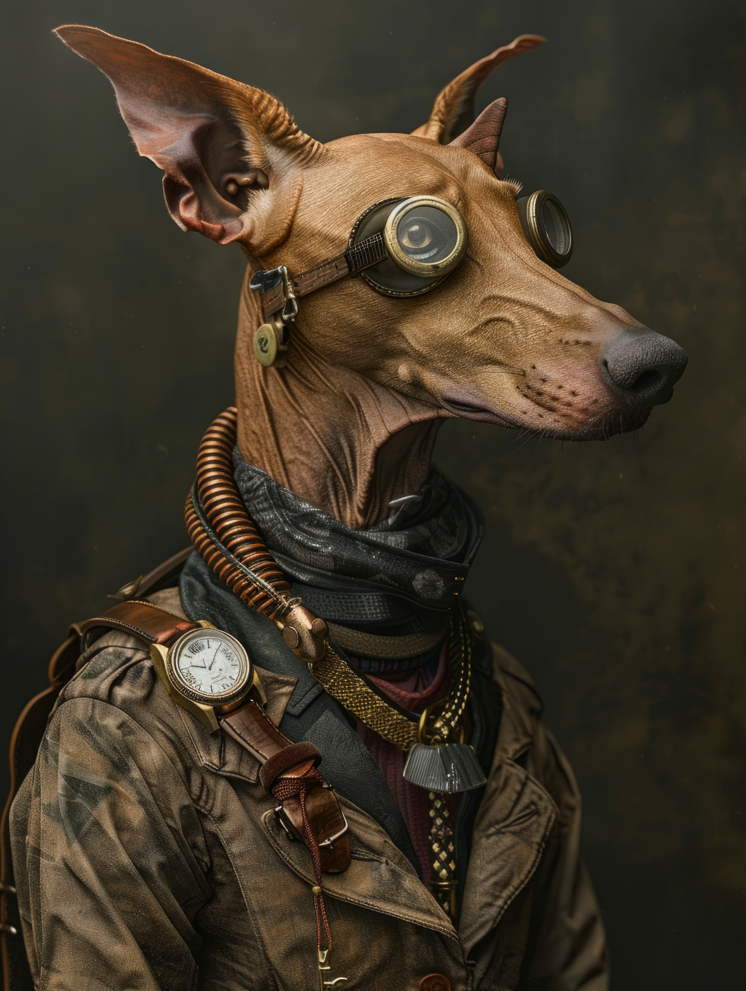 Canvas schilderij van een Pharaoh Hound 100x200 cm