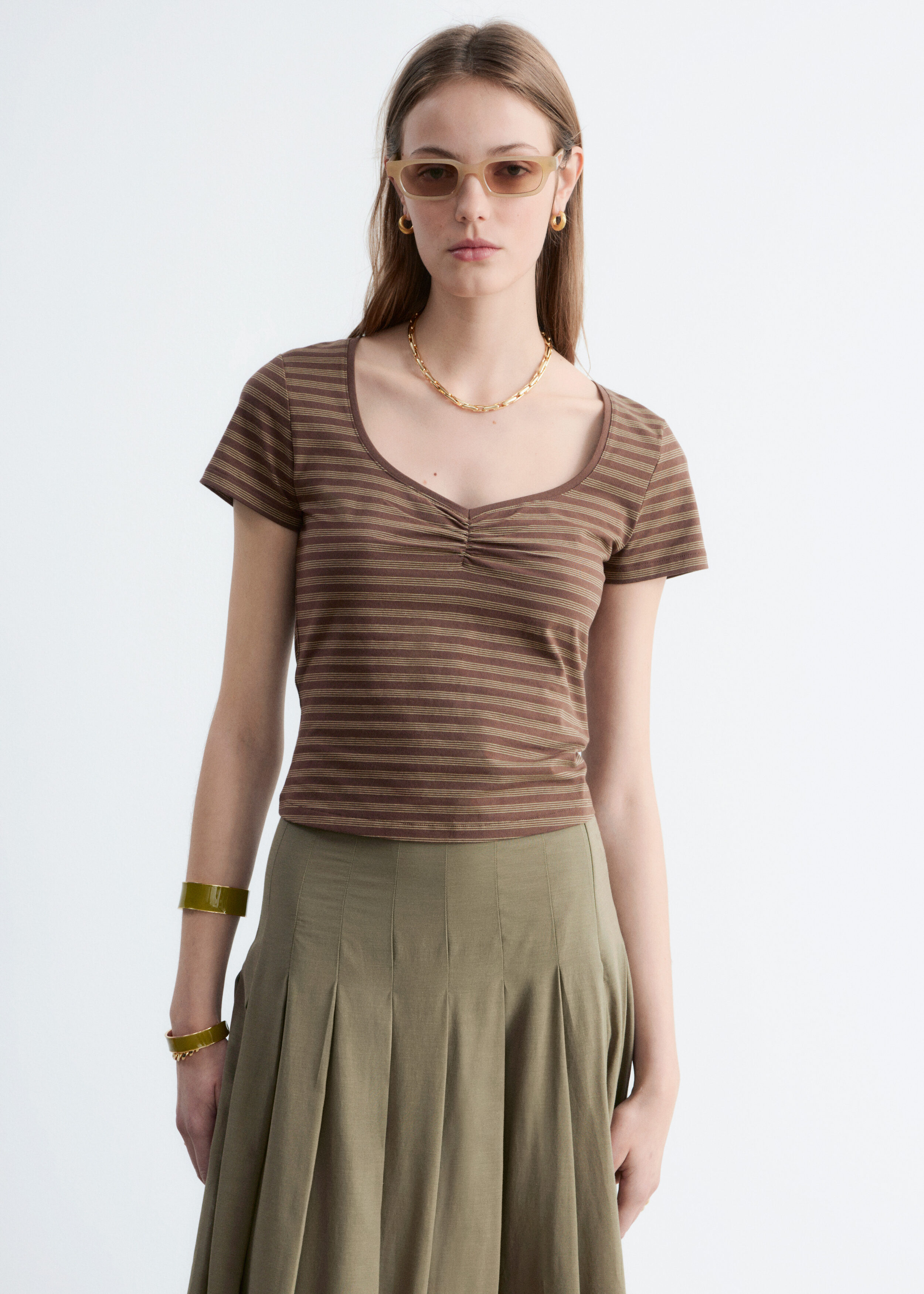 & Other Stories RUCHED BUST JERSEY TOP