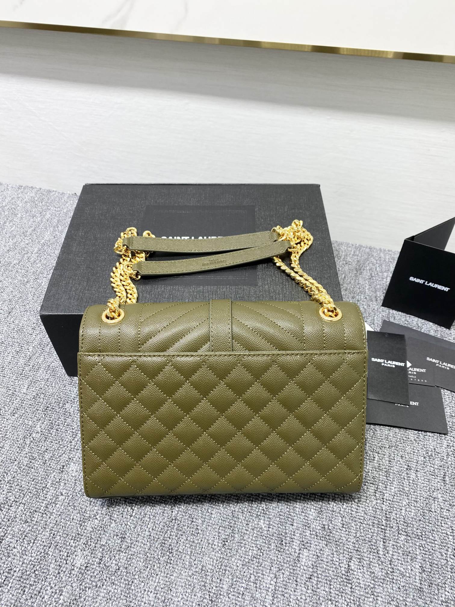 Y  Envelope Medium Bag In Mix Matelasse Grain  De Poudre Embossed Leather - Top Club