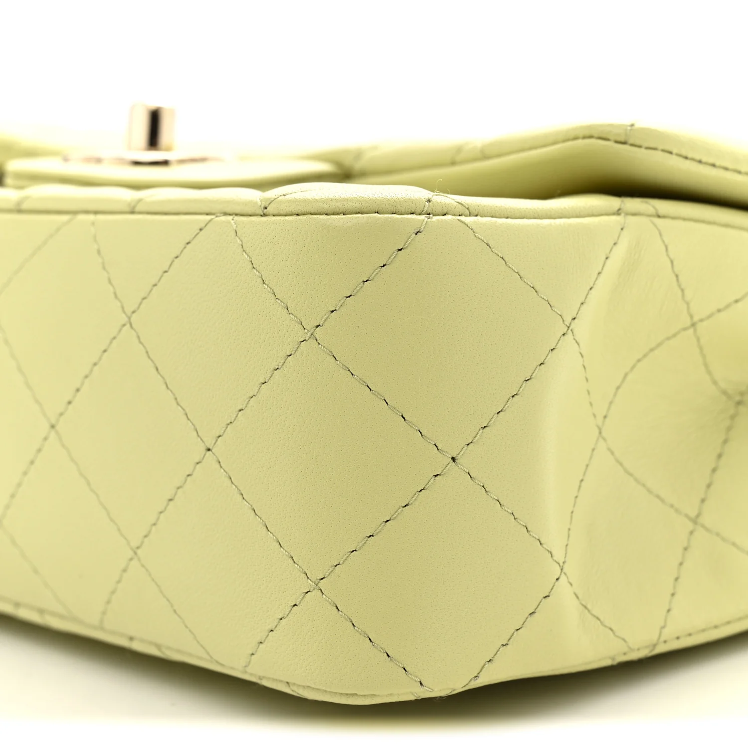 Lambskin Quilted Mini Rectangular Flap Light Green - Top Club