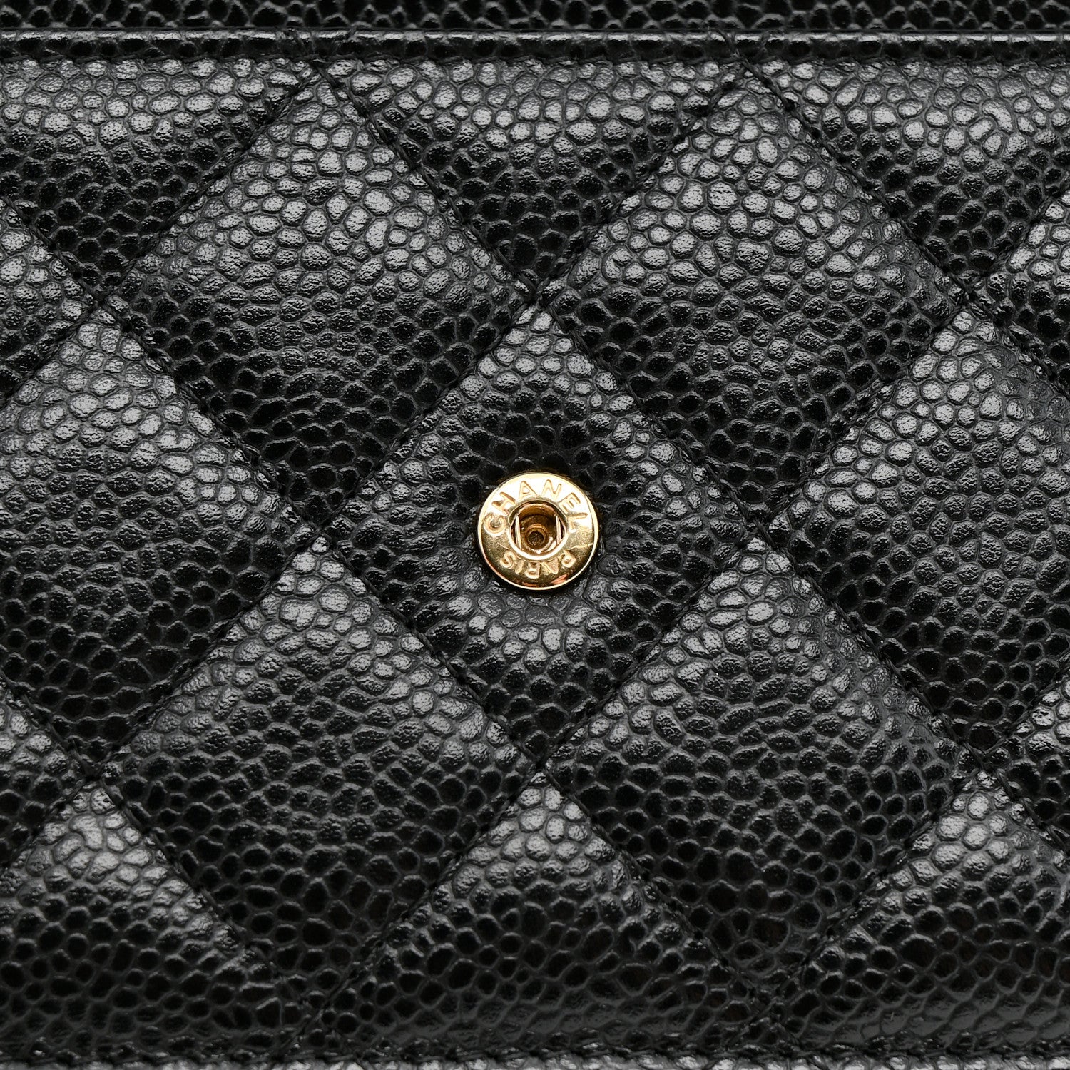 Caviar Quilted Wallet on Chain WOC Black - Top Club