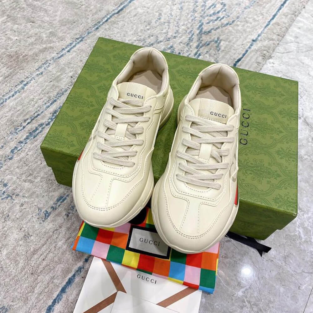 Rhyton Gucci logo leather sneaker - Top Club