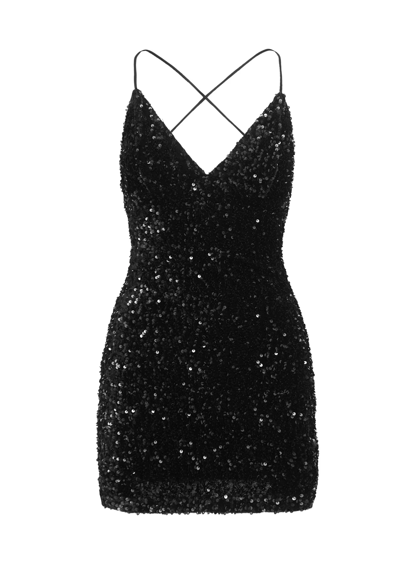 Charlette Sparkle Mini Dress Black